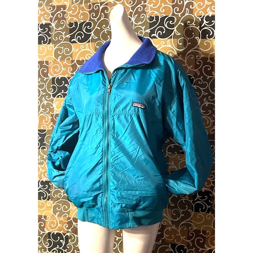 Vintage 90's Patagonia Fleece Lined Member's Only Bomber Jacket Ribbed Cuff - Picture 12 of 12